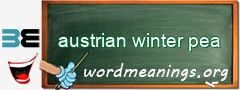 WordMeaning blackboard for austrian winter pea